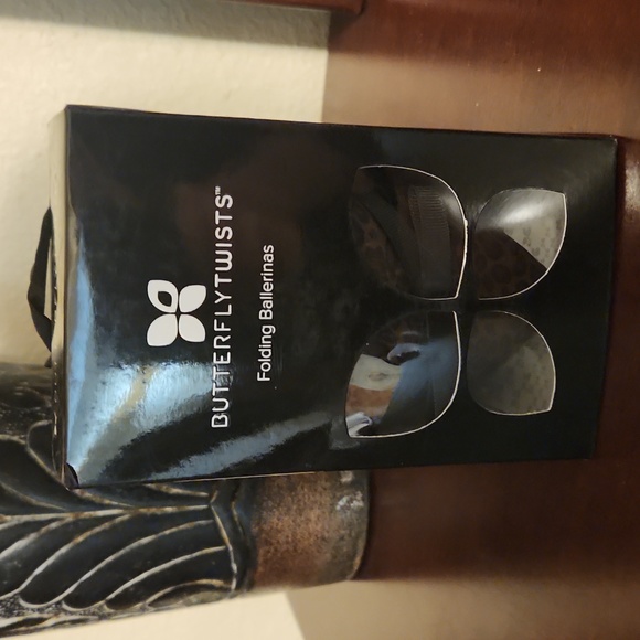 Butterfly Twists Ballet Flats  Color is Jamie Tan Satin Leopard - Picture 6 of 6